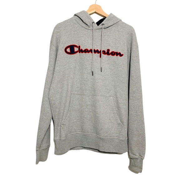 CHAMPION Men's Champion Powerblend Graphic Hoodie Size Medium Gray - Picture 1 of 11